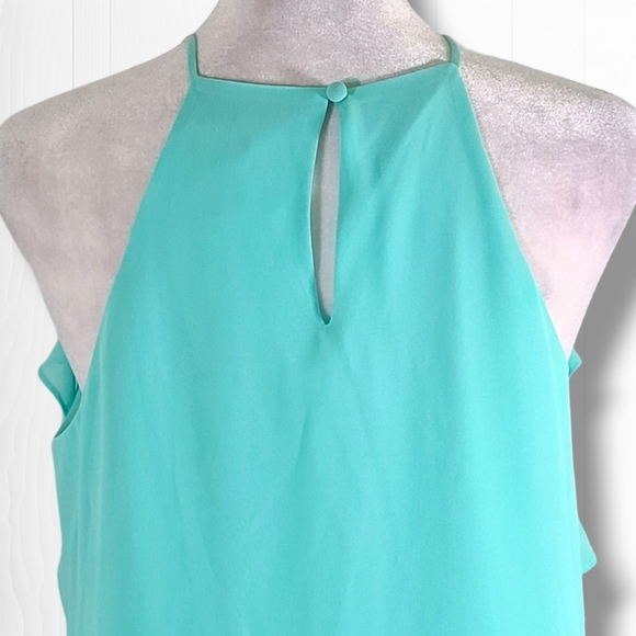 Naked Zebra Women's Mint Sheath Ruffle Halter Mini Dress Size Small - Picture 9 of 11
